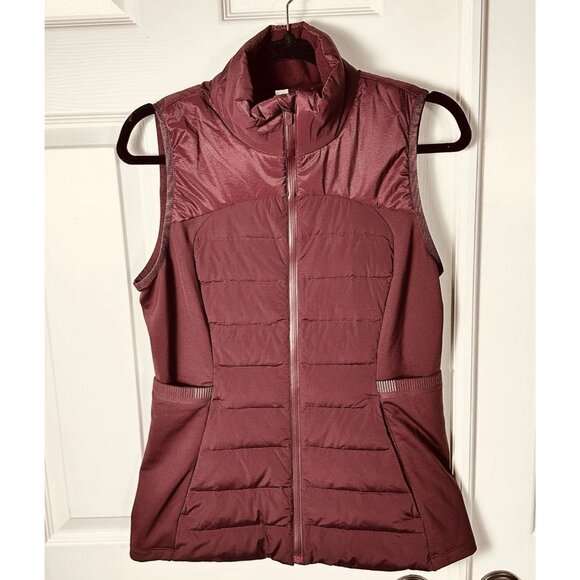 Lululemon Womens Vest Down For It All Goose Down Vest Size 8 D.Red 700 Fill $148 - Picture 3 of 13